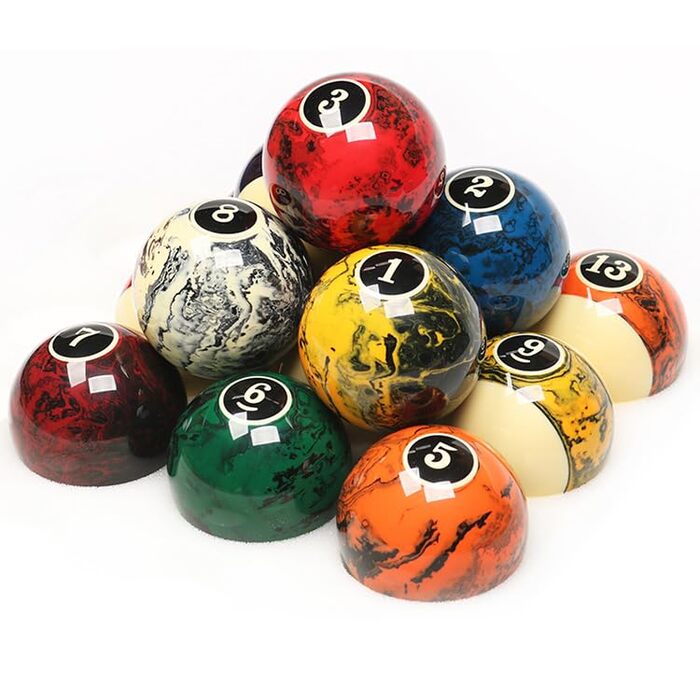 Набір для більярду преміум-класу, 16 куль, мармур-стиль, 5.4 см, чорний мармур