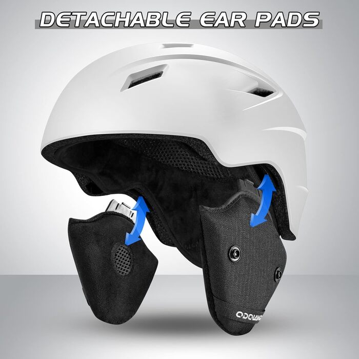 Шолом для лиж та сноуборду з маскою Odoland, білий, 52-55 см, захист UV 400, для жінок та чоловіків