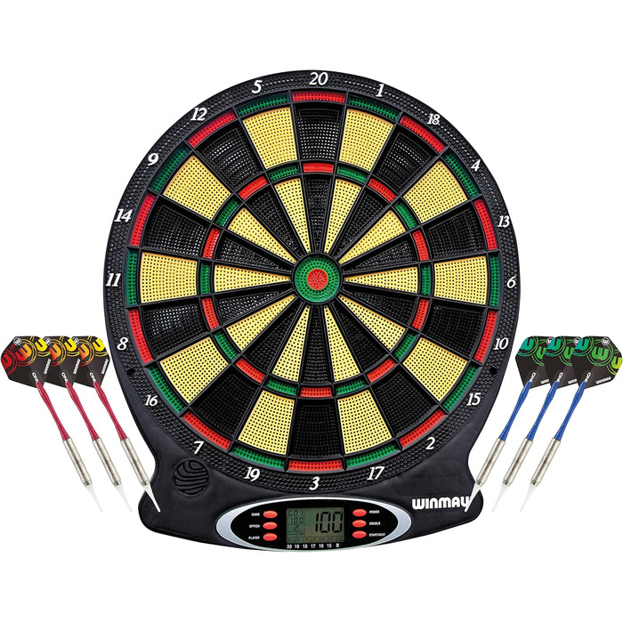 Електронна дартс-дошка WINMAU Ton Machine з м'якими наконечниками та дротиками