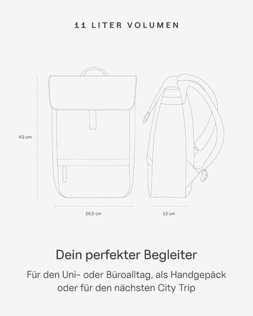 Рюкзак Kapten & Son Fyn Classic 11 л для ноутбука 14'' – міський, університетський, жіночий та чоловічий, для подорожей і роботи