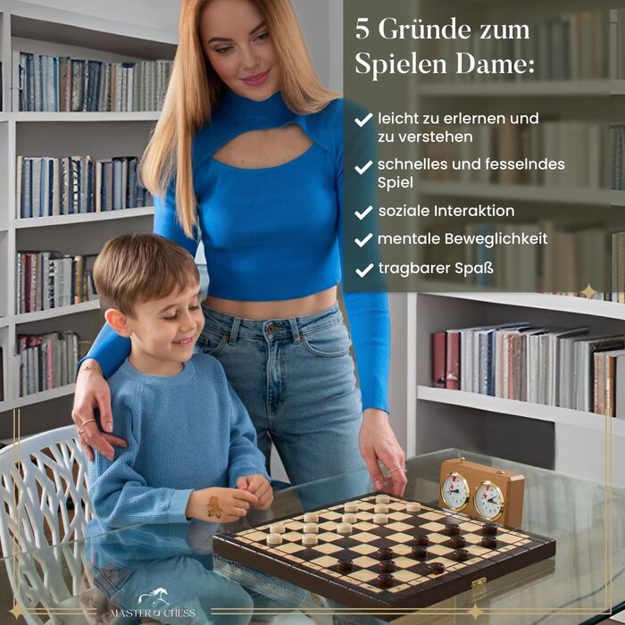 Професійний шаховий турнірний набір Master of Chess №5 з дерева, делюкс-шахи з великими металевими фігурами та шашками для дітей і дорослих