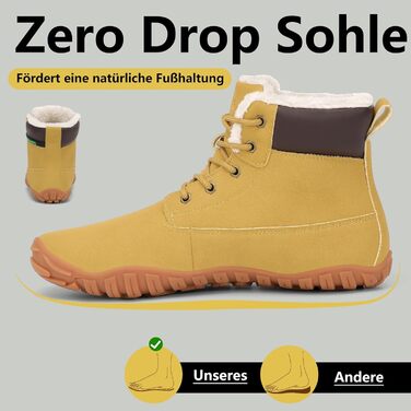 Чоботи зимові чоловічі Saguaro Barfußschuhe, теплі, водонепроникні, розмір 36-48, жовті