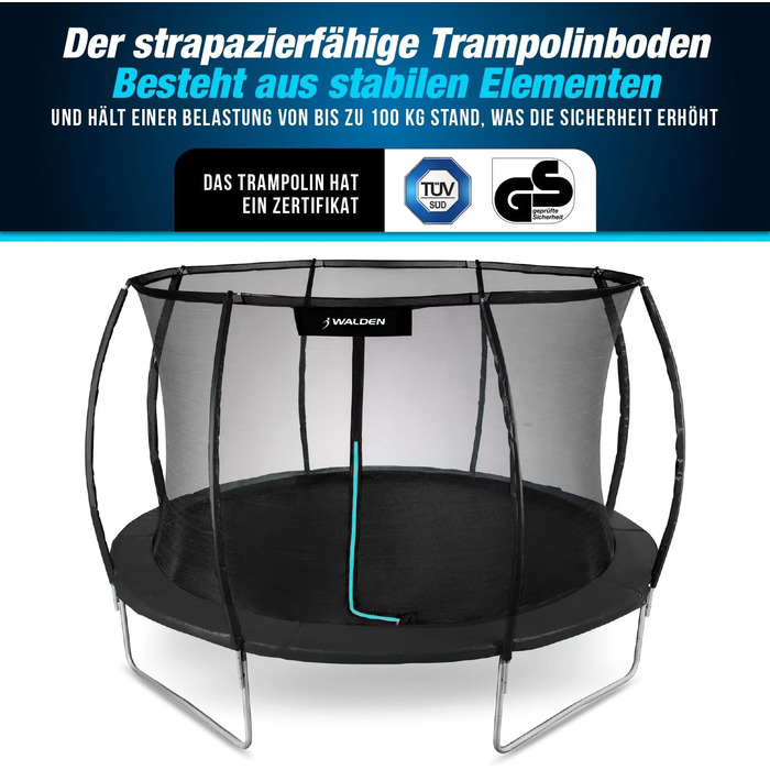 Батут для дітей Outdoor 8FT (244 см) з захисним оградою та м'якими ніжками. Максимальне навантаження 100 кг.