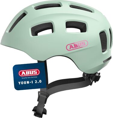 Велосипедний шолом ABUS Youn-I 2.0 з підсвіткою для дітей, підлітків та молоді, м'ятний, розмір M (52-57 см)