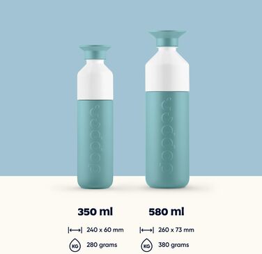 Термос Dopper Bottlenose Blue 350 мл, двостінний, із нержавіючої сталі, герметичний, зберігає холод до 24 годин і тепло до 9 годин, для води, чаю, кави