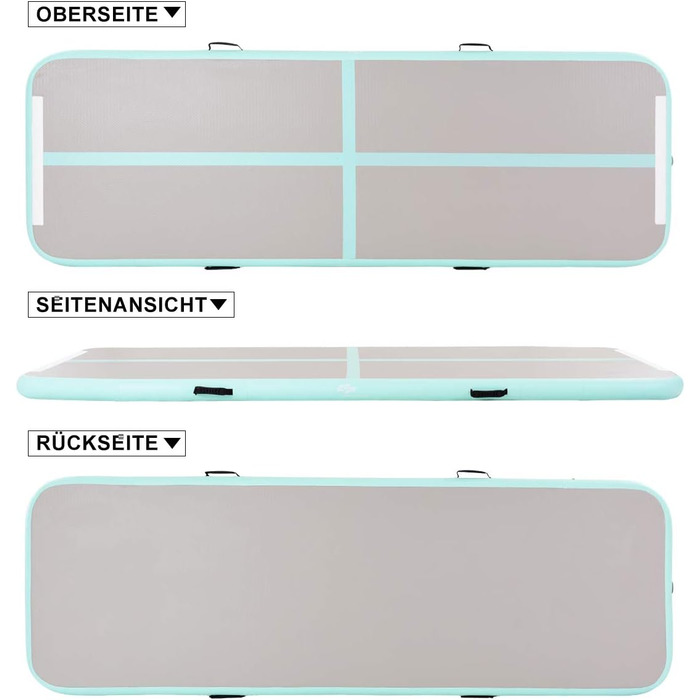 Надувний гімнастичний мат COSTWAY 300x100x10 см для фітнесу, йоги, тренувань, захисний м'який мат, портативний