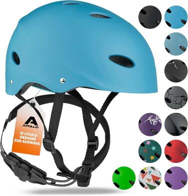 Дитячий та дорослий шолом Apollo для скейтборду, самокату та BMX, регульований, різні розміри та кольори