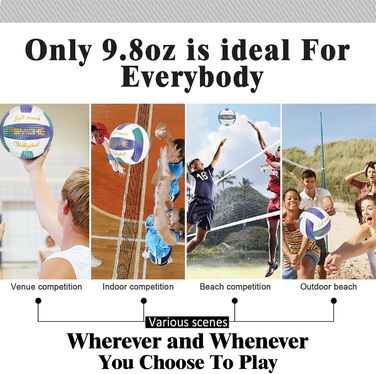 Волейбольний м'яч Wuzfully Kinder Soft Touch для пляжу та залу, розмір 5 (фіолетовий)