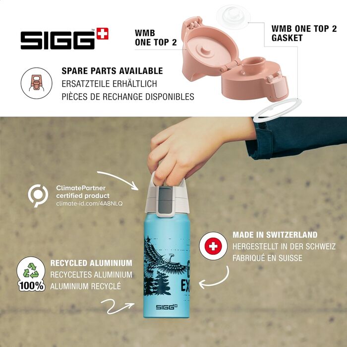 SIGG Алюмінієва пляшка для дітей WMB ONE 0,6 л для газованих напоїв, герметична, легка, BPA-free, для спорту і школи