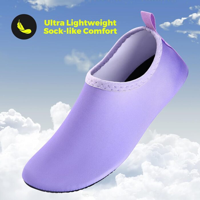 Водні черевики JOTO для жінок, чоловіків та дітей, унісекс. Швидка сушка, для плавання, пляжу, серфінгу. Розмір 40/41 EU, фіолетовий.
