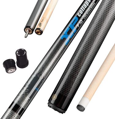 Біліардний кий Collapsar XP Jump Break 58 дюймів, 3 частини, горіх, шар з клена, швидке з'єднання, 19.5/20 OZ, блакитний