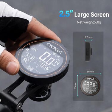 Велокомп'ютер CYCPLUS GPS, бездротовий, водонепроникний IPX6, Bluetooth 5.0, ANT+, одометр, для шосейного велосипеда, сумісний зі Strava (оновлений)