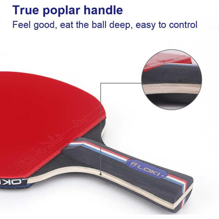 Набір для настільного тенісу LOKI з сіткою та м'ячами 3 зірки - Преміум ракетки з ITTF-сертифікацією - Розсувна сітка - Сумка для перенесення