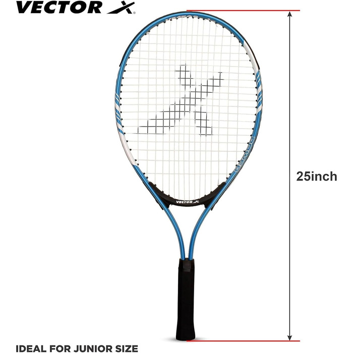 Ракетка для тенісу Vector X VXT-520 (графіт, 25 дюймів, жовто-чорна) - легка, з амортизацією