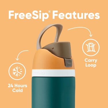 Термобутилка Owala FreeSip з нержавіючої сталі, 1,2 л, зі соломинкою, BPA-free, для спорту, подорожей та школи, колір Denim