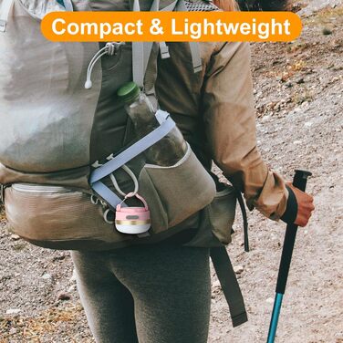 2 шт. LED кемпінгові ліхтарі Flintronic: 5 режимів, SOS, водонепроникні, портативні, для намету, туризму, риболовлі та надзвичайних ситуацій (оранжевий, рожевий, міні)