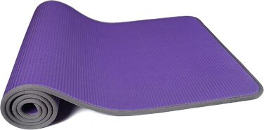 Килимок для йоги та пілатесу Fitvids, 10 мм, високощільний, з антиковзаючою поверхнею, з ручкою, фіолетовий