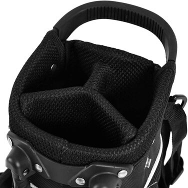 Чорна сумка для гольфу COSTWAY з підставкою, водонепроникною кришкою та 4 відділеннями, легка переносна сумка з відділенням для головок та ременем, для жінок та чоловіків