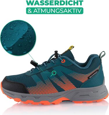 Водонепроникні трекінгові черевики для жінок та чоловіків, Trail Running, 44 EU, блакитний/помаранчевий