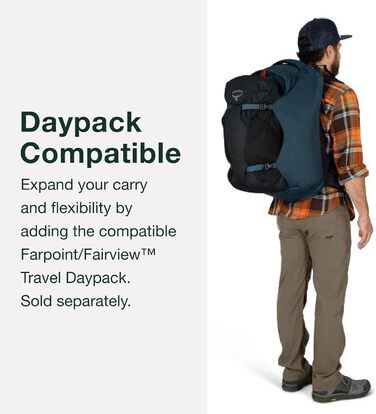 Чоловічий туристичний рюкзак Osprey Farpoint 40 л, для подорожей, сірий