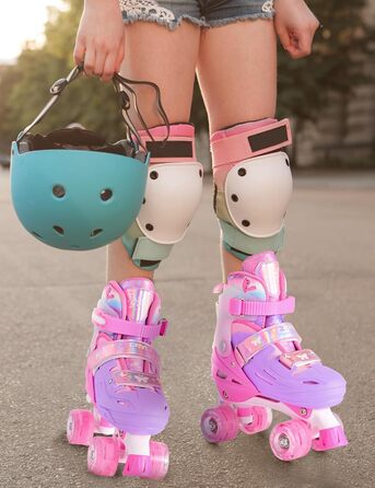 Роликові ковзани 2PM SPORTS для дітей: регульовані, рожево-блакитні, розмір 32-36 EU