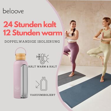 Термос-бутилка beloove з нержавіючої сталі, BPA Free, подвійні стінки, не протікає, для газованої води, стійке до подряпин покриття, 500/750 мл