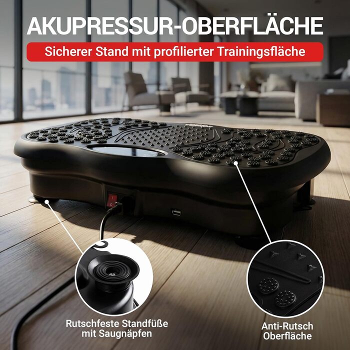 Платформа вібраційна Miweba Sports для дому: масаж, схуднення, фітнес, тренування.. Чорний колір.