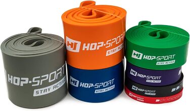Фітнес-стрічки Hop-Sport з латексу, різний опір 7-137 кг, еспандери для силових і фітнес тренувань, для набору м'язової маси, чорні