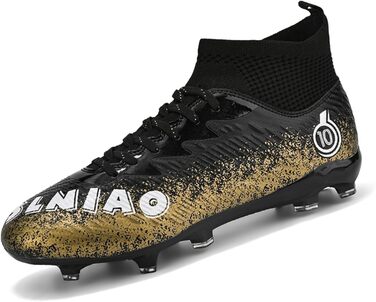 Черевики для футболу чоловічі, хай-топ, на штучному газоні, професійні, для легкої атлетики, спортивні, для підлітків, білі 1 (41 EU, чорний)