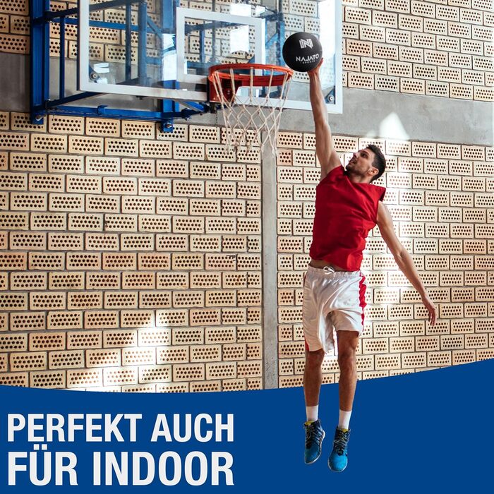 NAJATO М'яч баскетбольний – розмір 7 – для гри на вулиці та в приміщенні, чорний