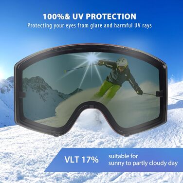 Набір лижних масок EXP VISION для батьків і дітей, антифог, 100% UV-захист, OTG, для сноуборду та гірських лиж, чоловіків, жінок, підлітків і дітей, червоний