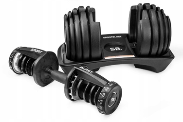 Регульовані гантелі з гумовим покриттям SPORT BLAST 1 x 24 кг