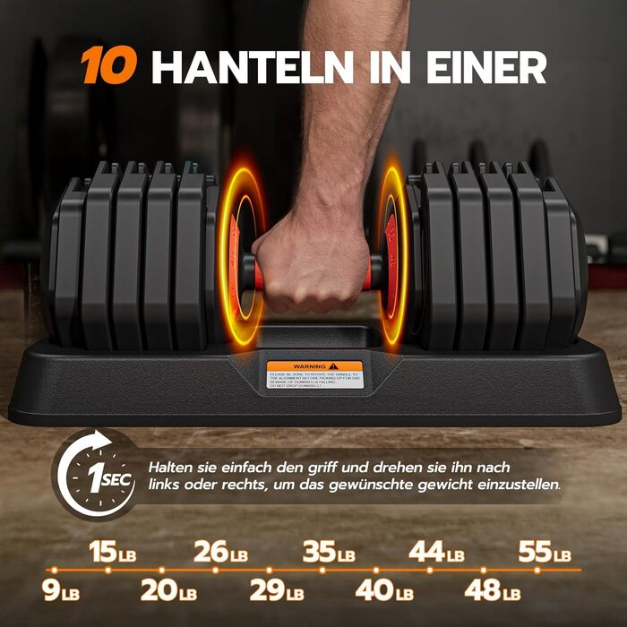 Набір гантелей Dripex: 11 кг, 24.5 кг, 41 кг. Короткі гантелі з антиковзним покриттям, регульовані диски та підставка. Для фітнесу, окремо або пара (червоний 25 кг x1 (10 рівнів регулювання))