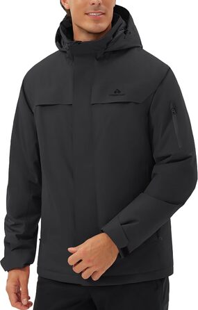 Чоловіча водонепроникна тепла дихаюча куртка для сноуборду та гірськолижного спорту, зимова куртка з капюшоном, Outdoor, сіра, розмір L