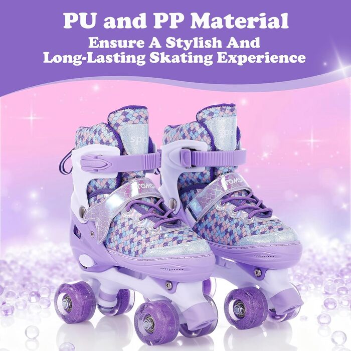 Роликові ковзани TOMSHOO для дівчаток, регульовані, з LED-підсвіткою, для початківців, дитячі, подарунок