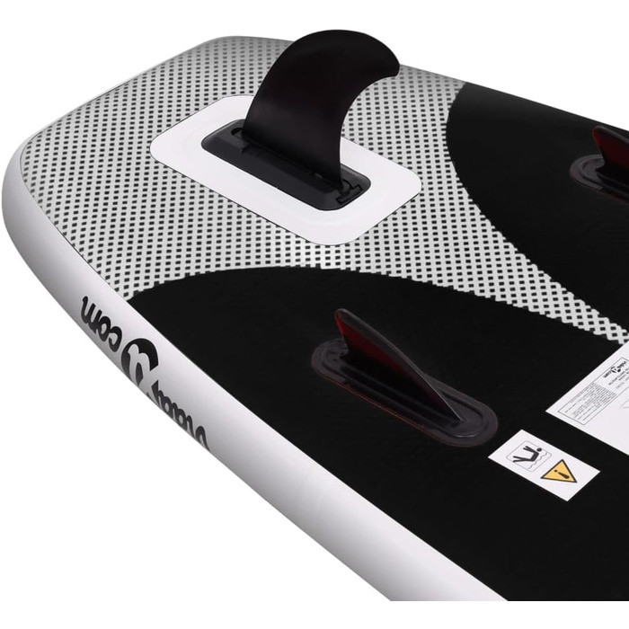 Набір SUP-дошка vidaXL надувна для дорослого, 300x76x10 см, чорна, весло, серфборд для падлбордингу