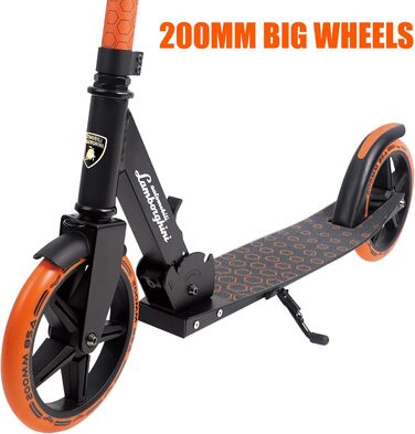 Самокат трюковий Lamborghini CityRoller складаний, регульований, для дорослих та дітей до 100 кг, помаранчевий