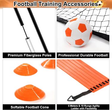 Дитячі футбольні ворота Yimore 3-в-1 для саду з сумкою, тренувальні аксесуари (120 см)