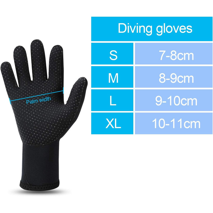 QKURT Теплі рукавички для дайвінгу з неопрену 3 мм - рукавички для дайвінгу, серфінгу, каякінгу, снорклінгу, вітрильного спорту та катання на човні для дорослих