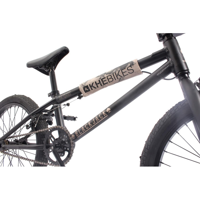 BMX велосипед KHE Black Jack 20 дюймів, алюмінієвий, чорний, з ротором Affix, вага 10,2 кг