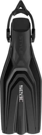 Ласти Seac Style S для дорослих, універсальні, з ремінцем, професійні і для відпочинку, розмір M-L, чорні