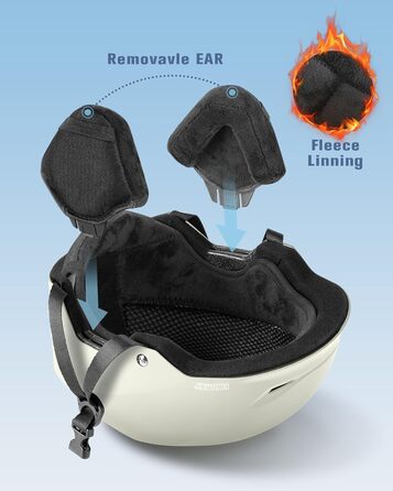 Шолом гірськолижний Findway для чоловіків та жінок, унісекс, з вентиляцією, для катання на лижах та сноуборді, розмір L (59-63 см), колір білий