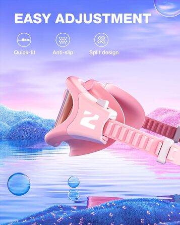 Дитячі окуляри для плавання ZIONOR G1MINI ULTRA, поляризовані, антифог, захист від UV, для дівчаток та хлопчиків 3-14 років, рожеві