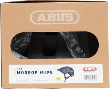 Велошолом ABUS MoDrop MIPS для MTB, міцний, з захистом від ударів, унісекс, розмір L (57-61 см), сірий