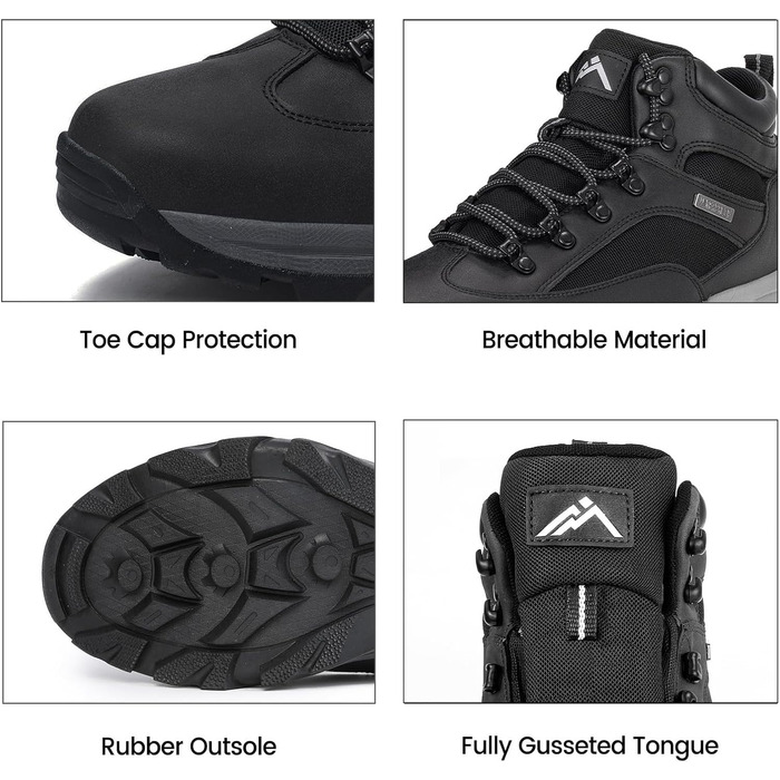 Чоловічі водонепроникні черевики CC-Los для хайкінгу та трекінгу, розмір 40-48 EU, чорний колір