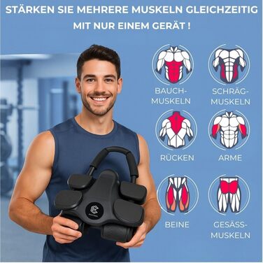 Ролер для пресу (ролер для живота) - тренажер для дому для чоловіків та жінок. Ролер для пресу, фітнес-обладнання для дому.