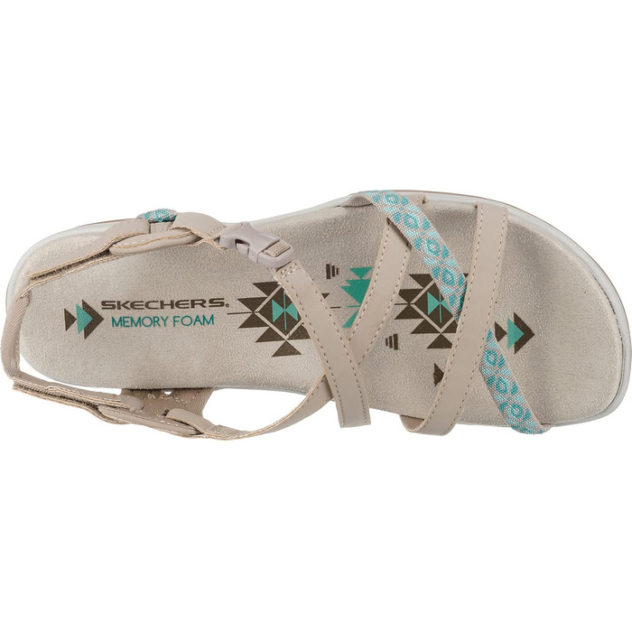 Сандалі жіночі Skechers Reggae Slim-Vacay 39 EU бежеві Duraleather - легкі та зручні босоніжки