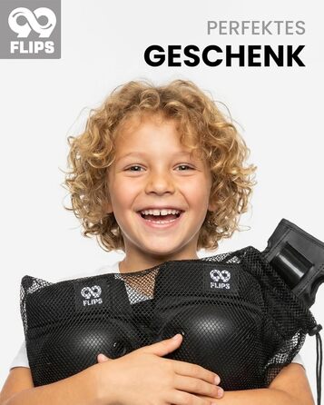 Захист для колін та ліктів 99FLIPS для дітей (3-12 років) - комплект для роликів, скейту, самокату (XS/S/M, чорний)