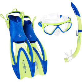 Набір для снорклінгу Aquasphere Urchin: маска, трубка, ласти S (25-32), унісекс, для підлітків, світло-зелений/блакитний