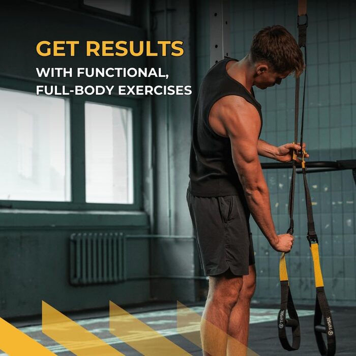 Петлі для тренувань Resistance Trainer Pro Xtreme Straps Army з регульованим дверним анкером, жовті, для фітнесу вдома, подорожей, тренувань у приміщенні та на вулиці